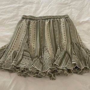 womens polyester green patterned skirt